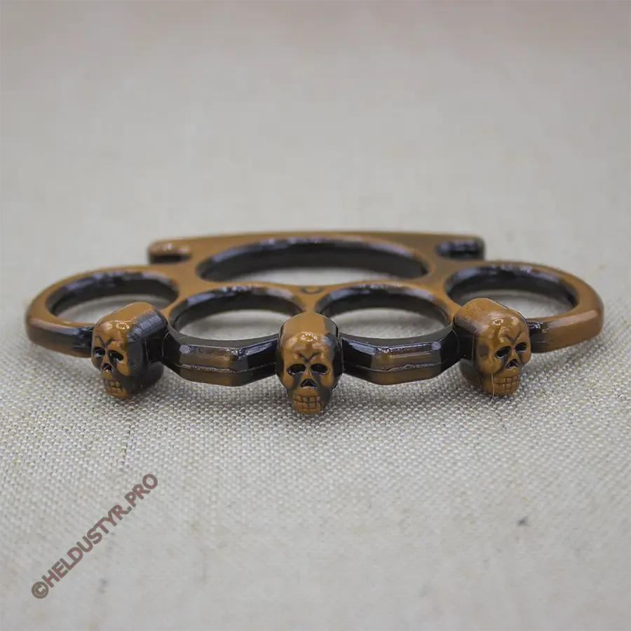 Кастет Черепа утяжеленный металл коричневый