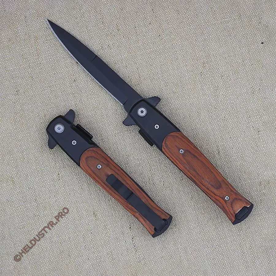 Складной нож Копье черно-коричневый