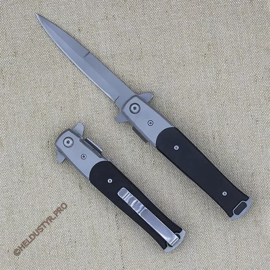Складной нож Копье серо-черный